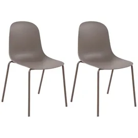 CLP Gartenstuhl Hardin 2er Set  taupe  stapelbar wetterfest UV-beständig