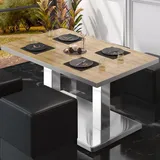 GGM Möbel Bistro Loungetisch 110 x 60 x 41 cm Eiche/Edelstahl