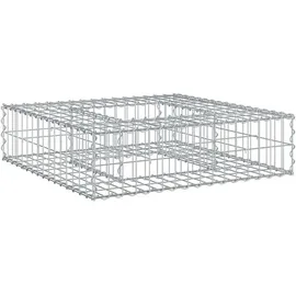 vidaXL Gabionen Hochbeet Silber 80 x 80 x 20 cm