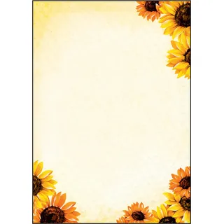 SIGEL DP129 Motiv-Papier, Briefpapier mit Sonnenblumen, 90 g, A4, 50 Blatt, aus nachhaltigem Papier