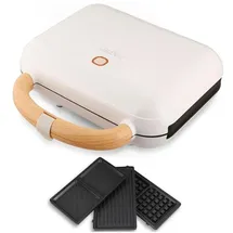 Lauben Sandwichmaker 3in1 900WW, Kontaktgrill, Weiss