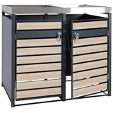 Mendler Mülltonnenverkleidung HWC-J81 125 x 132 x 80 cm anthrazit