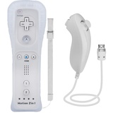 TechKen Controller für Wii mit Motion Plus und Wii Nunchuck Controller Wii Fernbedienung Nunchuk Kontroller Wii Vernbedinung Remote Plus Controller Ersatz für Wii/Wii U Konsole