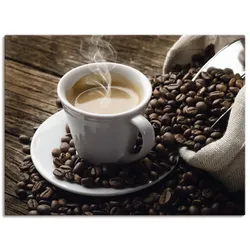 Artland Wandbild »Heißer Kaffee - dampfender Kaffee«, Getränke, (1 St.), als Alubild, Outdoorbild, Leinwandbild, Poster, Wandaufkleber Artland Farbe Bild(er): braun