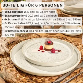 sänger Key West Kombiservice 30-tlg. creme mit sandiger Maserung