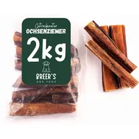 Breers Pet Food Ochsenziemer getrocknet 20 cm 2 kg Kausnack Hundeleckerli, Harter Kauartikel, Leckerli getreidefrei, Kausnack zuckerfrei