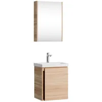Planetmöbel Badmöbel-Set mit Spiegelschrank 50cm (Sonoma Eiche)