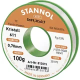 Stannol Kristall 611 Fairtin Lötzinn, bleifrei bleifrei Sn99,3Cu0,7 100g 0.7mm