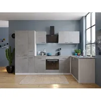 Respekta Winkelküche L-Form Malia 310 x 172 cm Beton