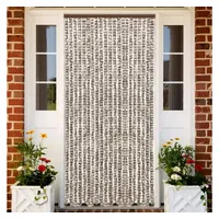 VidaXL Insektenschutz-Vorhang Taupe und Weiß 56x185 cm Chenille