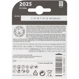 Duracell Specialty CR2025 2 St.