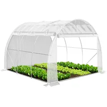 VOUNOT VOUNOT® Gewächshaus Foliengewächshaus, Seitenwände Aufrollbar Winterfest, Tomatenhaus Folientunnel, 3x3x2m 9m2, Weiß