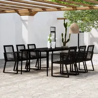 vidaXL Garten-Essgruppe 7-tlg. schwarz 3099159