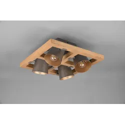 Trio 601900467 Deckenleuchte Bell 4x25w | E14 - Holz, antikes Nickel