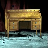 Tische Schreibtisch Büro Tisch Edle Holz Barock Rokoko Antik Stil Möbel Möbel - Braun