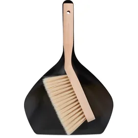 Relaxdays Kehrgarnitur Handfeger & Kehrblech Schwarz