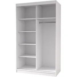 fabryka mebli idźczak Schwebetürenschrank Neomi 04 - Weiß/Weiß, 120cm, moderner Kleiderschrank - Weiß