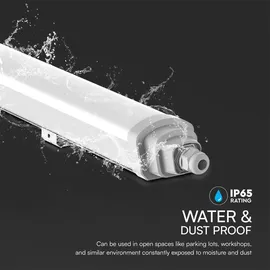 V-Tac Wannenleuchte 1 LED 60 cm weiß Kunststoff