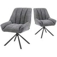 dubi möbel Polsterstuhl Mika-Mira Polyester grau 2er Set
