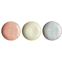 Bloomingville Carla Teller Ø 20 cm rot/grün/blau 3er Set