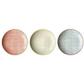 Bloomingville Carla Teller Ø 20 cm rot/grün/blau 3er Set