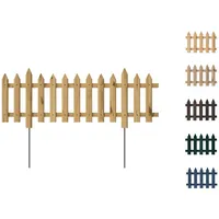 Pemicont Floranica Steckzaun Gartenzaun Kiefer 1 STK 20 x 100 cm lang mit Metallpfosten Höhe 20cm Unbehandelt Metallstäben Begrenzungszaun Dekorative Beeteinfassung Beetumrandung