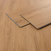 ML DESIGN modern living ML-Design Deluxe PVC Bodenbelag, Click Vinylboden, 122 cm x 18 cm x 4,2 mm, Dicke 4,2 mm, 1,54m2/7 Dielen, Sandbar Eiche, Braun, Holzoptik, rutschfest, wasserfest, Belastungsklasse 34