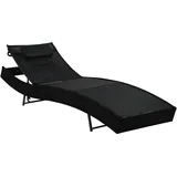 vidaXL Sonnenliege 213 x 70 x 91,5 cm schwarz 44717