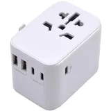 ewent Universal-Reiseadapter 4-fach Weiß 1 St.