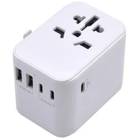 ewent Universal-Reiseadapter 4-fach Weiß 1 St.