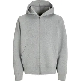 JACK & JONES Herren, Hoodie Kapuzenpullover JCOCOVER SCUBA SWEAT ZIP HOOD relaxed fit, 12282972 grau L