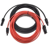 Smartec Solarkabel Verlängerungskabel Rot/Schwarz 4 - 6mm2 mit montiertem Stecker 2x 5m 6mm2