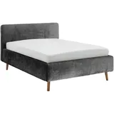 Meise Möbel Polsterbett Mattis 140 x 200 cm Stoff Grau Anthrazit