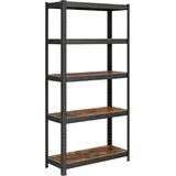 Songmics Lagerregal Stahl 75 x 30 x 150 cm schwarz 5 Fachböden