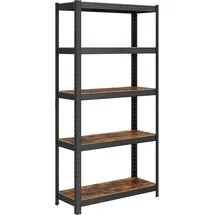 Songmics Lagerregal Stahl 75 x 30 x 150 cm schwarz 5 Fachböden