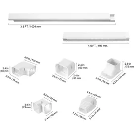 Vevor Mini-Split-Line-Set-Abdeckung 76,2 mm x 4830 mm PVC