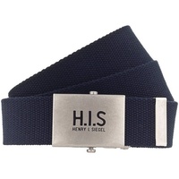 H.I.S. H.I.S Stoffgürtel, Bandgürtel mit H.I.S Logo auf der Koppelschließe, blau