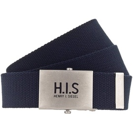 H.I.S. H.I.S Stoffgürtel, Bandgürtel mit H.I.S Logo auf der Koppelschließe, blau