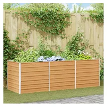 vidaXL Garten-Hochbeet verzinkter Stahl rechteckig 240 x 80 x 77 cm hellbraun