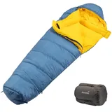 Skandika Schlafsack Gjora | Mumienschlafsack für Erwachsene 3-4 Jahreszeiten - trekking BLAU No Size