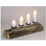 Buri - XXL Kerzenhalter Holz 70cm Weihnachtsdeko Kerzenständer Adventskranz länglich Deko
