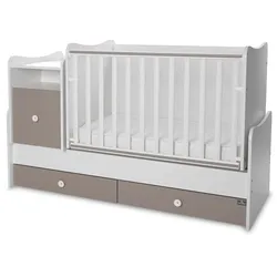 Lorelli Babybett 4 in 1 Trend Plus NEW Schaukelfunktion Jugendbett Schreibtisch hellgrau