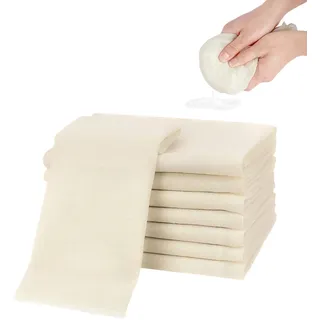 12 Stück Passiertuch Wiederverwendbar Waschbares 50x50cm, Mulltuch Käsetuch Präzisionsnähen Cheesecloth, zum Abseihen Saft Käse Tee Suppen Joghurt Tofu