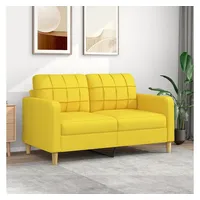 vidaXL 2-Sitzer-Sofa Hellgelb 140 cm Stoff