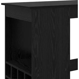 vidaXL Bartisch mit Regal 90 x 47,5 x 103,5 cm Schwarz