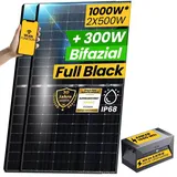 2x 500W Bifaziale Module mit Solarspeicher 1,6kWh Anker SOLIX Solarbank E1600 Speicher für Balkonkraftwerk