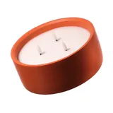 MARELIDA XXL LED Kerze in Betonoptik Zement Wachs 3 Docht Flamme Timer D: 20cm terracotta