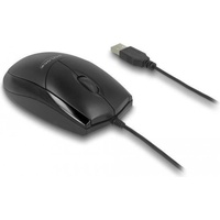 Delock Optische USB Desktop Maus Lautlos (Kabelgebunden), Maus, Schwarz