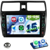 ESSGOO Autoradio Für SUZUKI SWIFT III EZ MZ 2005-2010 Carplay Navi Android 15 Autoradio (RDS, USB Type-C, 4+64GB(optional), Digitalradio (DAB), FM, Carplay Android Auto Bluetooth EQ USB GPS Navi WIFI Touchscreen) schwarz
