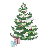 Sizzix Thinlits Stanzschablonen, 8PK, geschichteter Weihnachtsbaum, 664712, Multicolore, Einheitsgröße